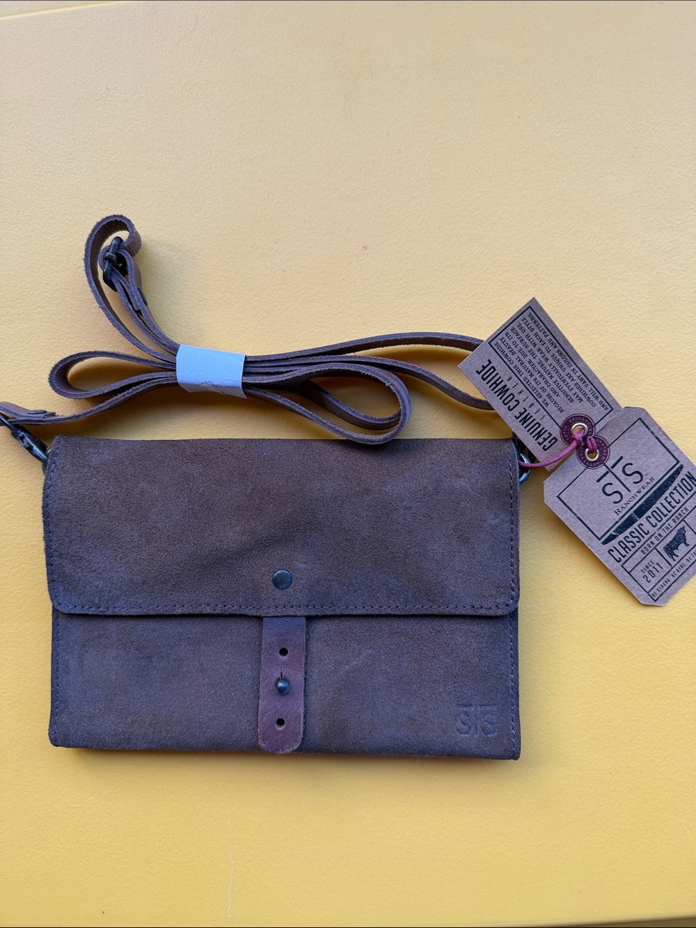 STS Ranchwear Brown Suede Crossbody Wallet Bag